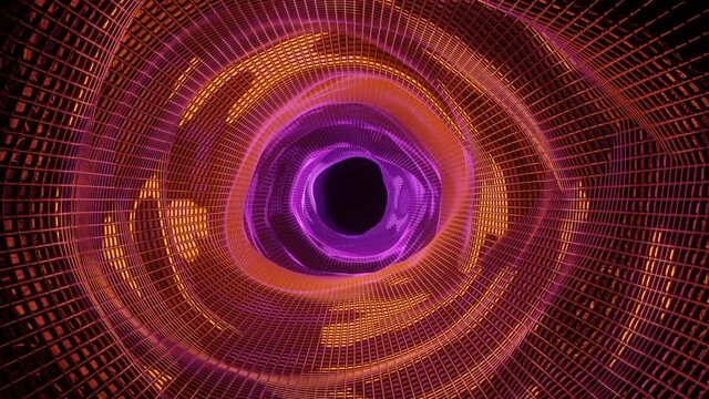 Augmented audio equalizer in digital format, motion graphic of VJ loops, 3D, motion graphic