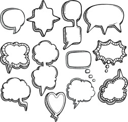 doodle bubble chat collection using doodle or hand drawing style