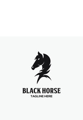 simple minimalist horse unicorn logo vector design	
