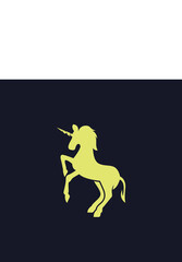 simple minimalist horse unicorn logo vector design	
