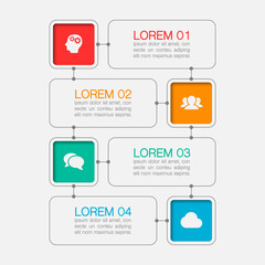 Modern design template for infographics, business, presentations, web design, 4 steps,  options.