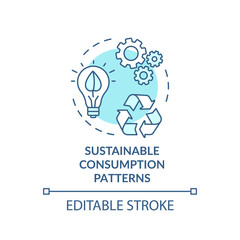 Sustainable consumption pattern turquoise concept icon. Reduce waste from power resource usage idea thin line illustration. Vector isolated outline RGB color drawing. Editable stroke