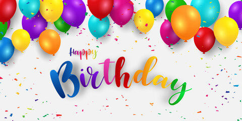 Happy Birthday banner Colorful celebration background