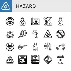 hazard simple icons set