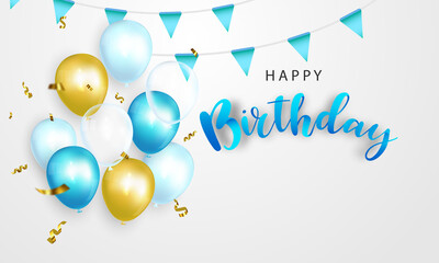 Happy Birthday banner Colorful celebration background