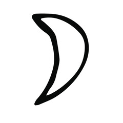 Vector symbolism of the moon. symbols of planets and signs in astrology. Isolated on a white background. Doodle style. For horoscopes and Natal charts.