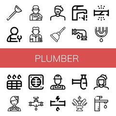 Set of plumber icons