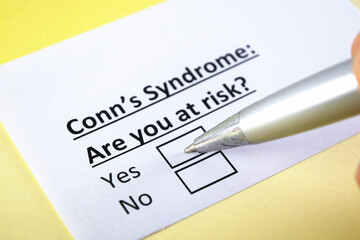 Obraz premium One person is answering question about Conn's syndrome.