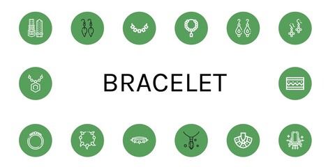 bracelet simple icons set