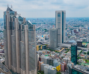 Aerial view over the big city of Tokyo - TOKYO / JAPAN - JUNE 17, 2018