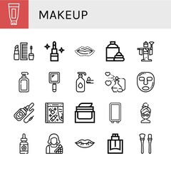 Set of makeup icons
