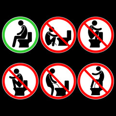 no and yes,  permit toilet signs