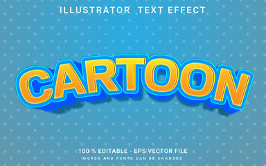 Modren Text Effect cartoon editable premium vector