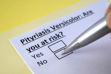 One person is answering question about pityriasis versicolor.