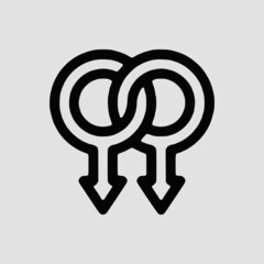 Vector Illustration of A World Pride Male Male Icon | Vector Line Icon | World Pride Vector Icon | Single Vector Icon