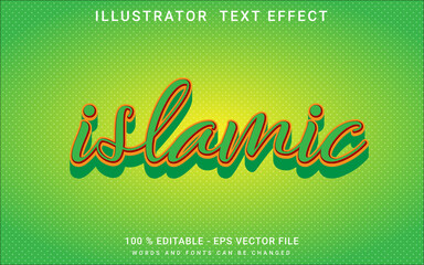 Modren Text Effect islamic editable premium vector