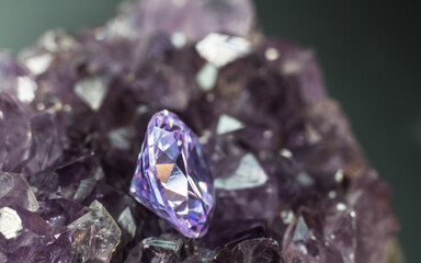 Natural purple Sapphire gemstone, Purple amethyst gemstone jewelry
