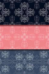 Set seamless color damsk pattern. Allover vector design for fabric, apparel textile, interior, wallpaper, phone case.