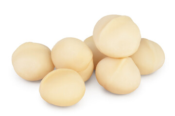 macadamia nuts isolated on white background with clipping path and full depth of field