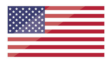 Flag of the United States of America with lens flare. Vector illustration

