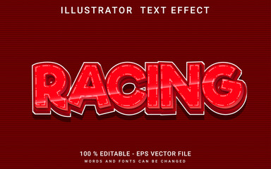 Modren Text Effect racing editable premium vector