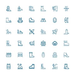 Editable 36 hiking icons for web and mobile
