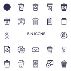 Editable 22 bin icons for web and mobile