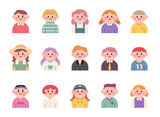 Round and cute faces in various styles.