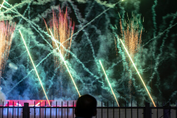 fireworks in the night sky