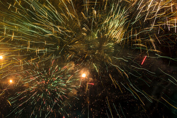 fireworks in the night sky