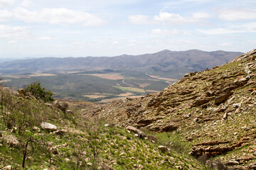 Naklejka premium Swartberg Pass, South Africa showing winding road