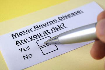 Obraz premium One person is answering question about motor neuron disease.