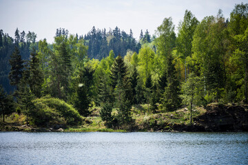 Zlutice, Karlovy Vary, Czech Republic, May 2020: Czech cauntry around the Žlutice lake