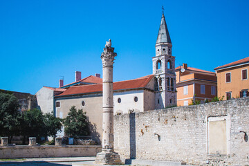 Ruins at the ancient Roman Forum in Zadar, Croatia