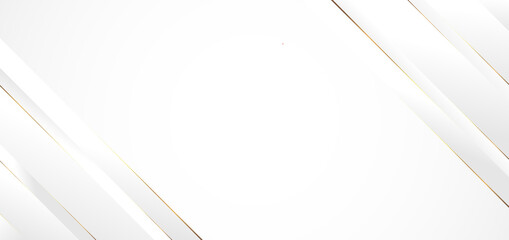 Abstract modern white background paper cut style with golden line  Luxury concept.