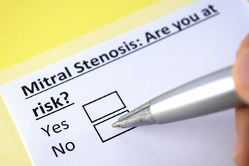 Obraz premium One person is answering question about mitral stenosis.