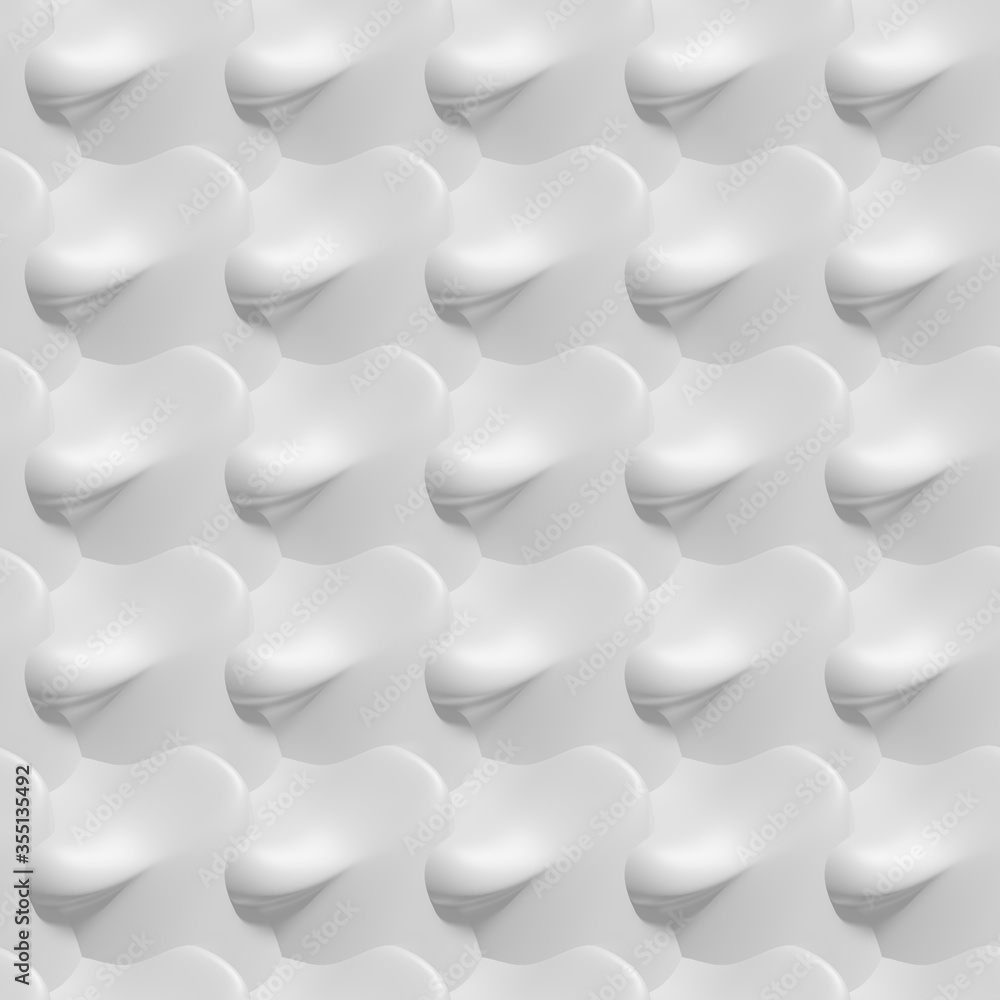 Poster 3d rendering seamless texture. white abstract geometric pattern. origami paper style.
