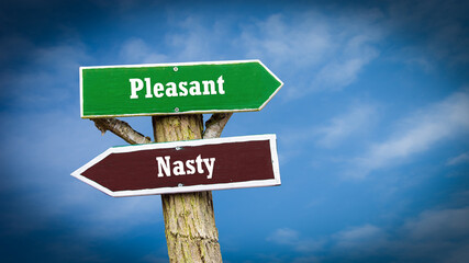 Street Sign Pleasant versus Nasty