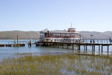 Paddle wheel leisure craft on the Knysna Lagoon, South 
Africa