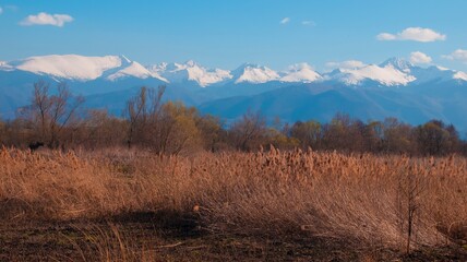 autumn landscape with mountains
