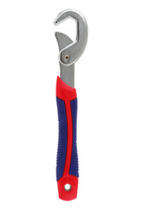 Adjustable wrench spanner on white with clipping path