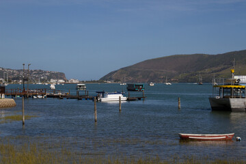 Fototapeta premium Water craft and boats on Knysna Lagoon, South Africa