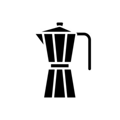 metal geyser coffee maker, glyph icon