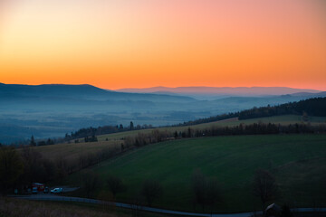 sunset in the mountains - Orlicke hory
