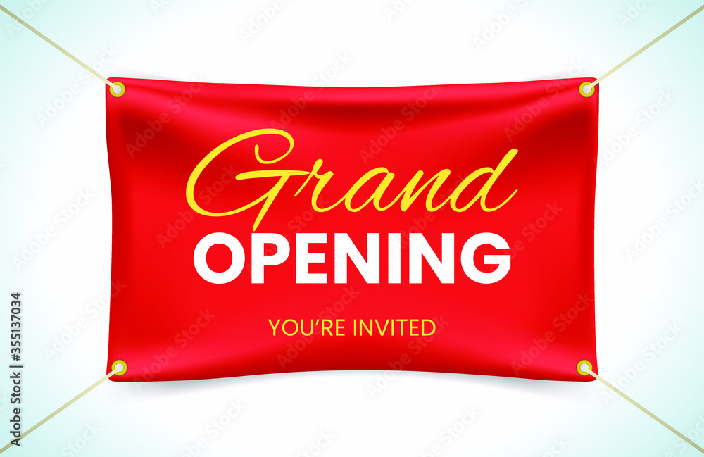 Poster high quality red textile banners with folds with ropes on white background . isolated vector element