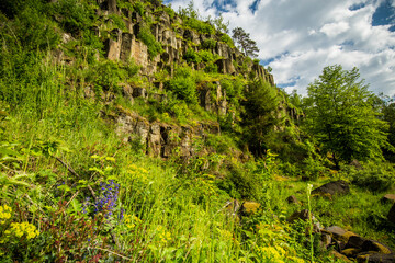 Straz nad Ohri, Karlovy Vary, Czech Republic, May 2020: Natural phenomenon basalt organ