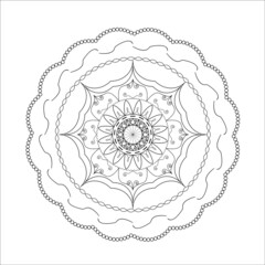 black mandala on white background