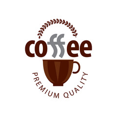 Coffee shop logo design template. Retro coffee emblem. Vector art.