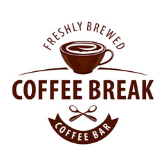 Coffee shop logo design template. Retro coffee emblem. Vector art.