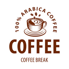 Coffee shop logo design template. Retro coffee emblem. Vector art.